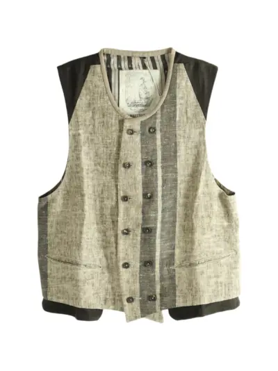 Ziggy Chen two-tone waistcoat - Black