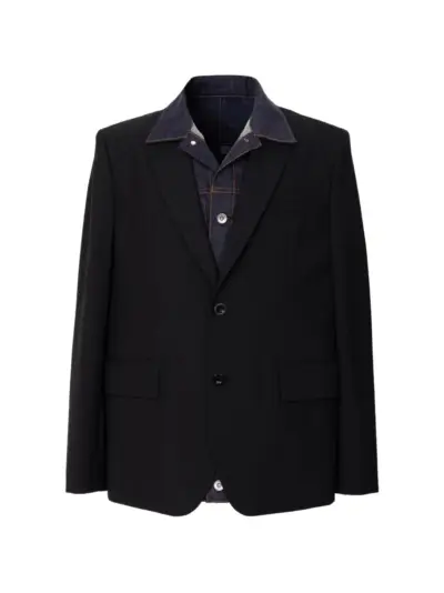sacai button-fastening jacket - Black
