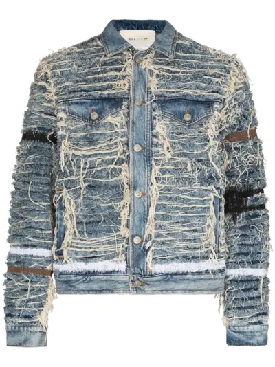 1017 ALYX 9SM x Blackmeans shredded denim jacket - Blue