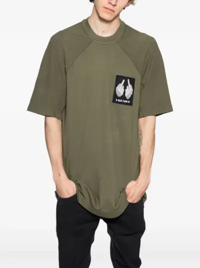 11 By Boris Bidjan Saberi patch T-shirt - Green