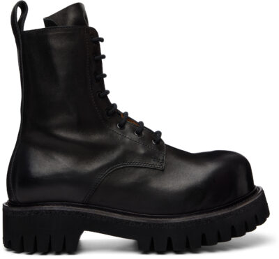 A DICIANNOVEVENTITRE Black Horse Octa Combat Boots