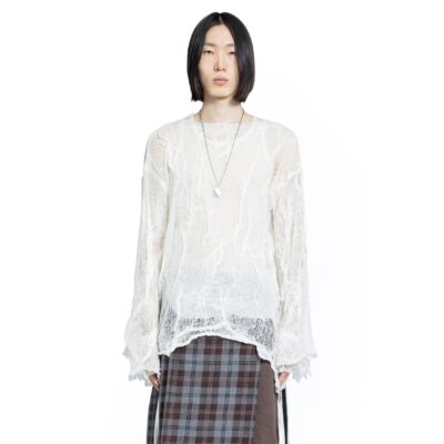 Ann Demeulemeester ANN DEMEULEMEESTER MAN OFF-WHITE KNITWEAR