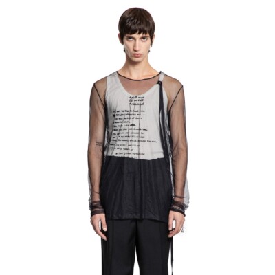 Ann Demeulemeester ''Angel Divine'' Long Sleeve T-Shirt in Tulle