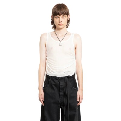 Ann Demeulemeester Boris Wrinkled Cropped Tank Top