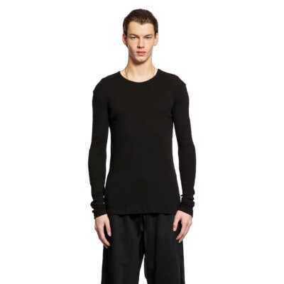 Ann Demeulemeester Greg Long Sleeve T-Shirt in Cotton Rib Jersey