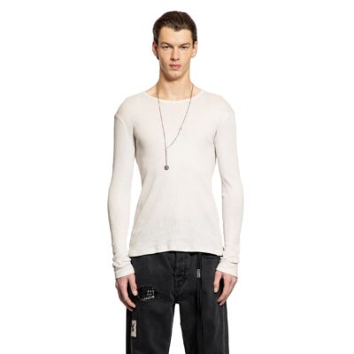 Ann Demeulemeester Greg Long Sleeve T-Shirt in Cotton Rib Jersey