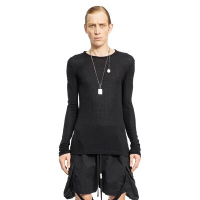 Ann Demeulemeester Greg Long Sleeve T-Shirt in Viscose Cotton Rib