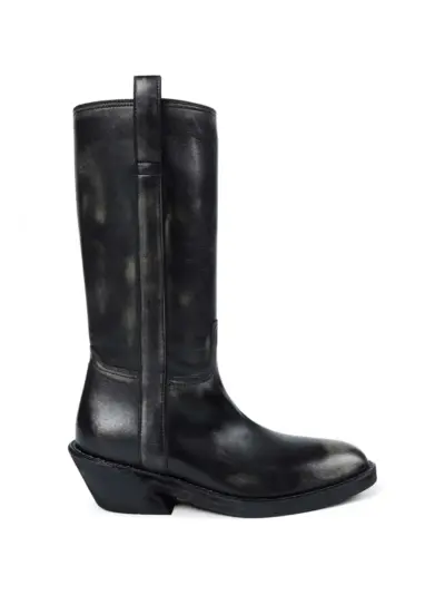 Ann Demeulemeester Laxit brushed biker boots - Black