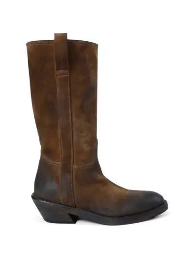 Ann Demeulemeester Laxit coated suede boots - Brown