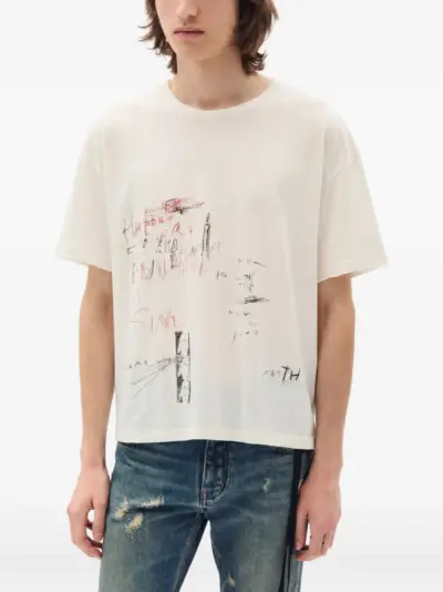 Ann Demeulemeester Lu relaxed-fit graphic T-shirt - Neutrals