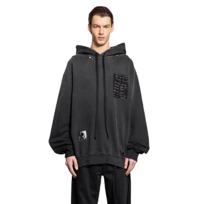 Ann Demeulemeester Ollie High-Comfort Hoodie With Printed Patches