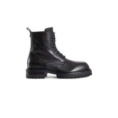 Ann Demeulemeester Skagi Ankle Boots in Grained Shiny Calfskin