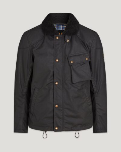 Belstaff Convoy Motorcycle Jacket Men's Waxed Cotton Black Size 2XL