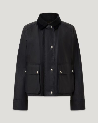 Belstaff Cyan Jacket Women's Waxed Cotton Mid Blue Size 2XL