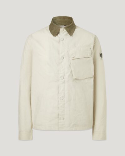 Belstaff Ground Jacket Men's Dry Waxed Cotton Silver Birch Size 2XL