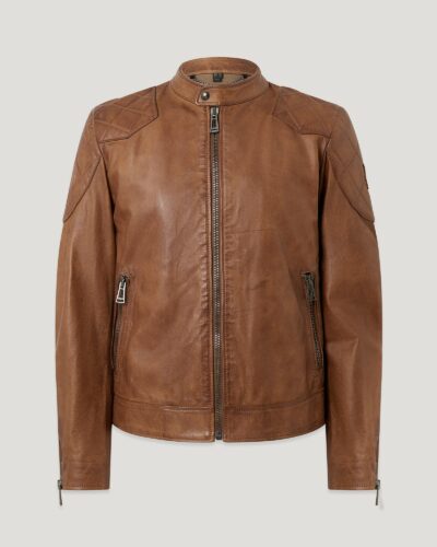 Belstaff Legacy Outlaw Jacket Men's Hand Waxed Leather Cork Size UK 36