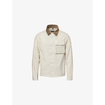 Belstaff Mens Belstaff Corduroy-Collar Zip-Up Cotton Jacket