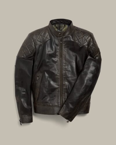 Belstaff Outlaw Icon Jacket Men's Hand Waxed Leather Black Size UK 34