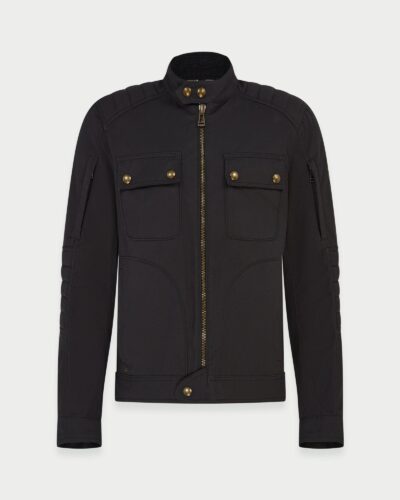 Belstaff Roberts Motorcycle Jacket Men's Cotton Mix Black Size 2XL