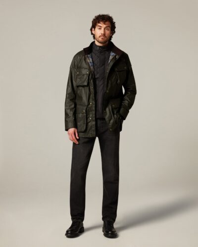 Belstaff Trialmaster Icon Jacket Men's Waxed Cotton Faded Olive Size UK 34