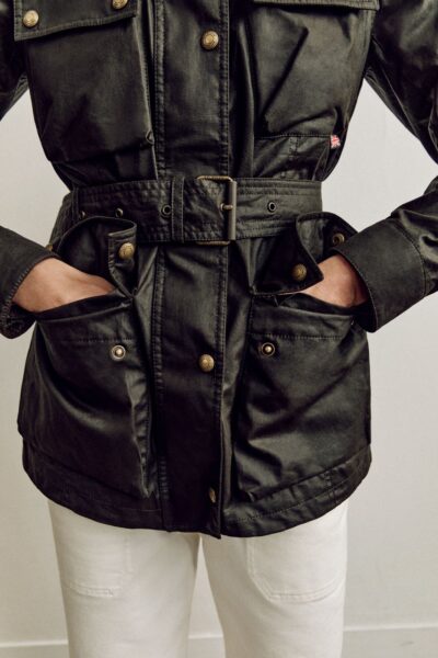 Belstaff Trialmaster Icon Jacket Women's Waxed Cotton Faded Olive Size UK 4