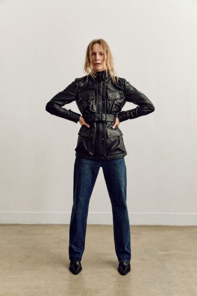 Belstaff Trialmaster Icon Panther Jacket Women's Nappa Leather Black Size UK 4