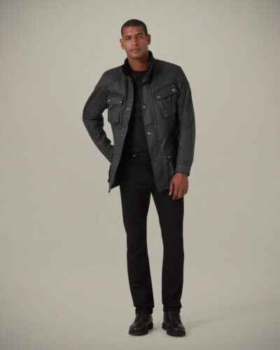 Belstaff Trialmaster Motorcycle Icon Jacket Men's Waxed Cotton Black Size 3XL