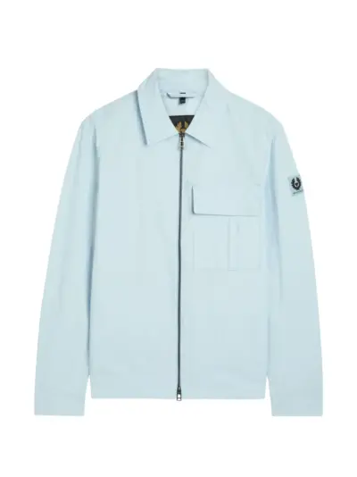 Belstaff logo-patch zip-up jacket - Blue