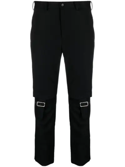 Black Comme Des Garçons cut-out buckle-detail skinny trousers