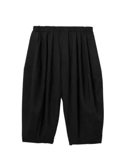 Black Comme Des Garçons gathered cropped trousers