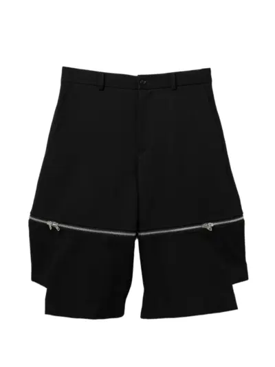 Black Comme Des Garçons zip-detail shorts