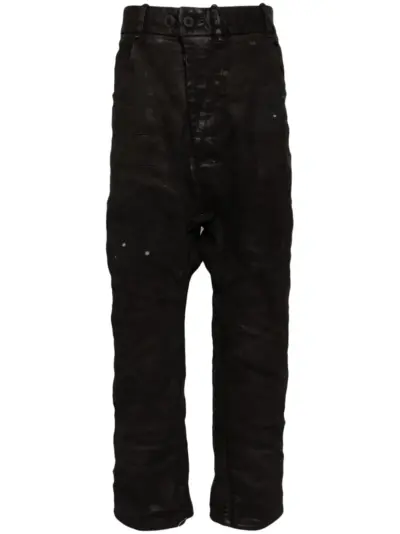 Boris Bidjan Saberi asymmetric drop-crotch jeans - Black