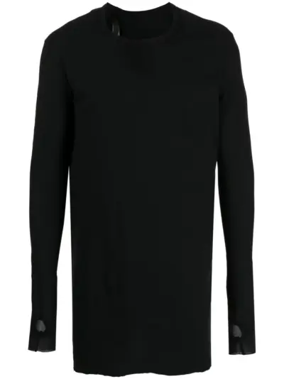 Boris Bidjan Saberi crew neck longline top - Black