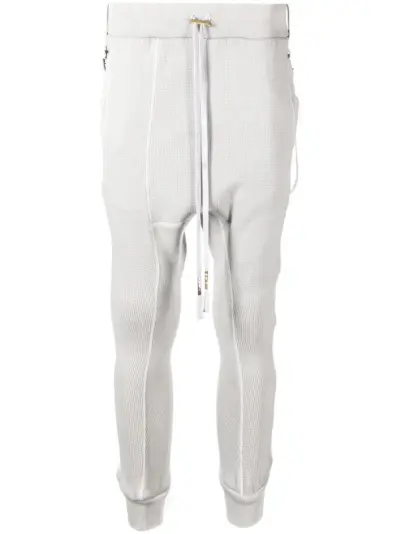 Boris Bidjan Saberi crop-crotch detail track pants - Grey