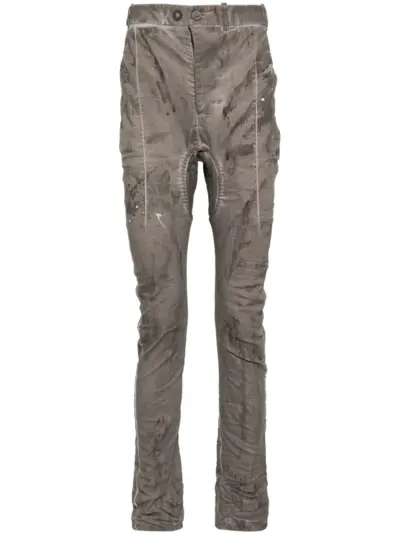 Boris Bidjan Saberi distress finish trousers - Grey