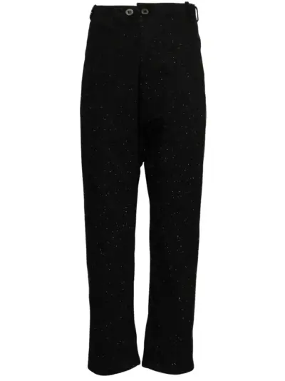 Boris Bidjan Saberi dyed drop-crotch trousers - Black