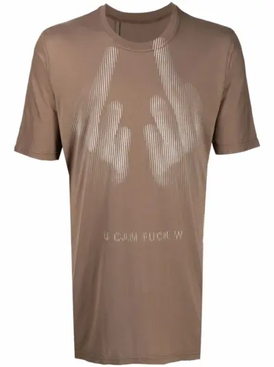 Boris Bidjan Saberi graphic-print T-shirt - Brown