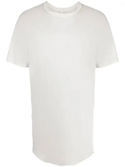 Boris Bidjan Saberi lace-up-detail longline t-shirt - Grey