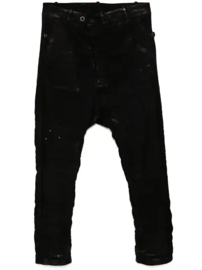 Boris Bidjan Saberi moulded drop-crotch jeans - Black