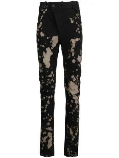 Boris Bidjan Saberi paint splatter-detail skinny jeans - Black