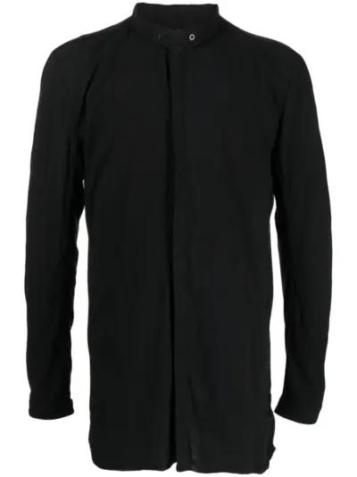 Boris Bidjan Saberi stand-up-collar cotton shirt - Black