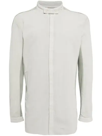 Boris Bidjan Saberi stand-up-collar long-sleeve cotton shirt - Green
