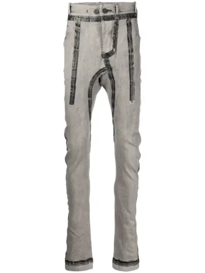 Boris Bidjan Saberi tape detail skinny trousers - Grey