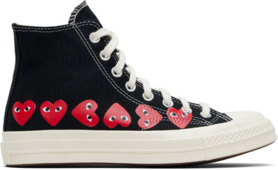 COMME des GARÇONS PLAY Black Converse Edition Chuck 70 Multi Heart Sneakers