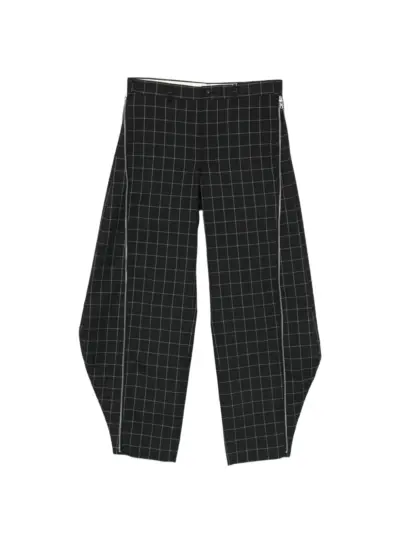 Comme des Garçons Homme Plus windowpane check zip trousers - Black