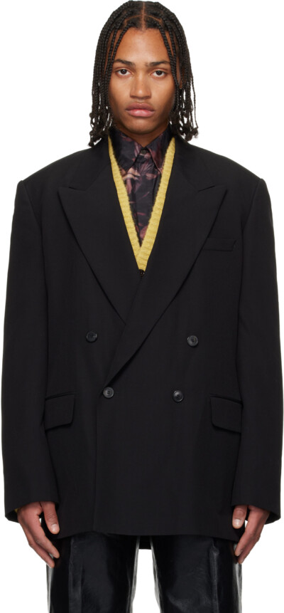 Dries Van Noten Black Wool Blazer