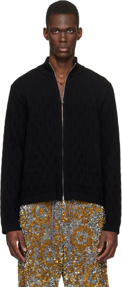 Dries Van Noten Black Zip Sweater