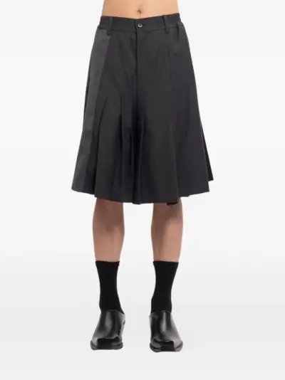 Feng Chen Wang pleated panelled shorts - Grey