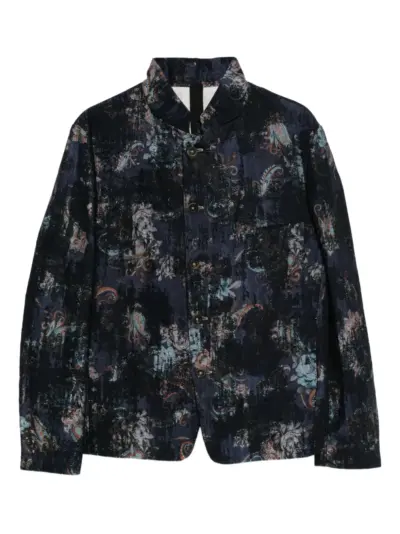 Forme D'expression graphic-print jacket - Blue