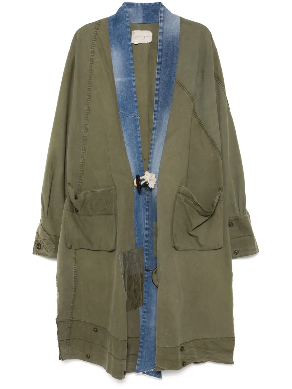 ジャケット・アウター Greg Lauren WOOL GL1 BUTTON SPINE COAT Greg Lauren GL1 Button Spine Coat | Black | FARFETCH
